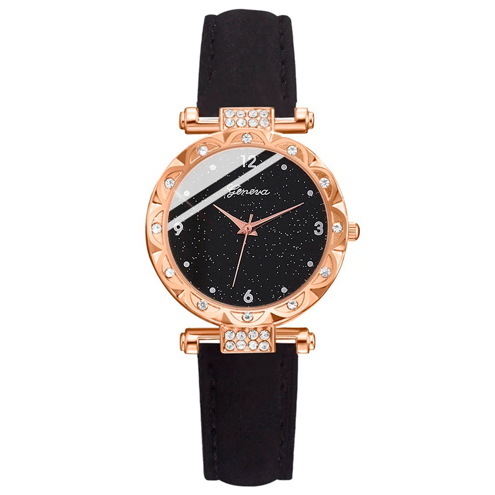 Womens 5Pcs Set Luxury Rhinestone