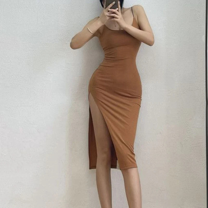 Rimocy 2025 New Sexy Sleeveless Slim Long Dress Women Party Club