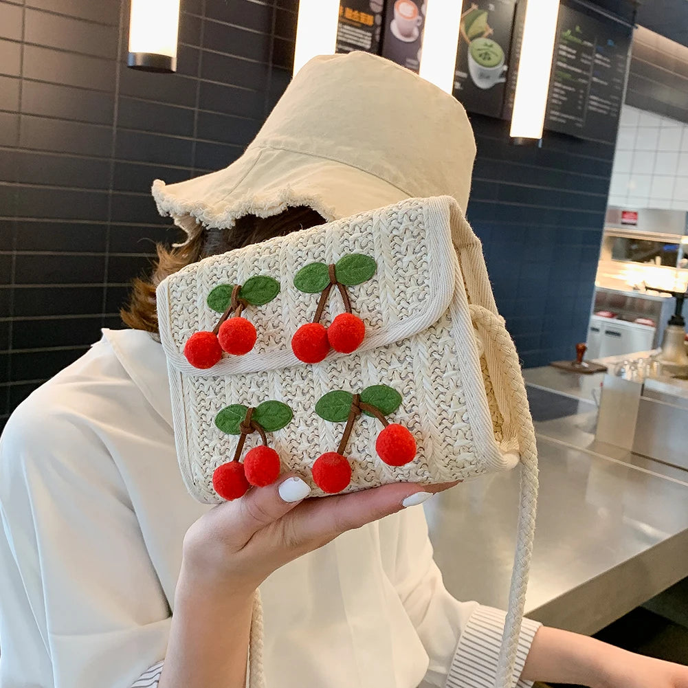 Women's Retro Straw Weave Crossbody Bag