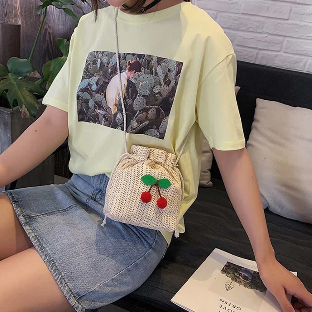 Women's Retro Straw Weave Crossbody Bag