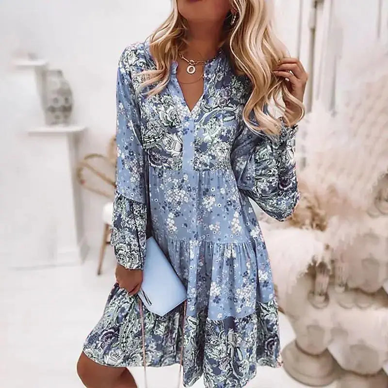 Casual Floral Print Dresses For Women 2025