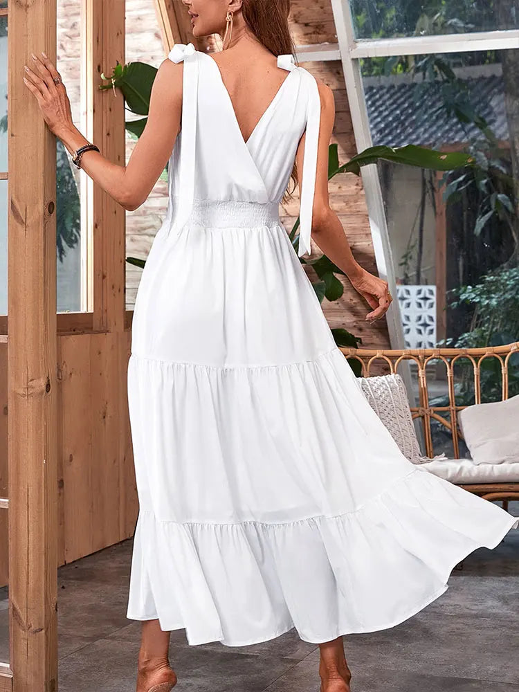 Women's Slim Maxi Dress – Backless Beach Street Style