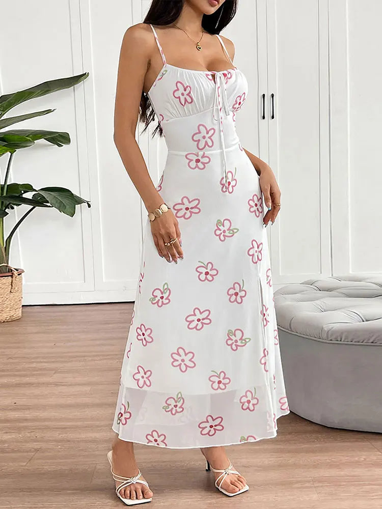 Sexy Pink Sling Dress – Backless, Split, and Street-Ready