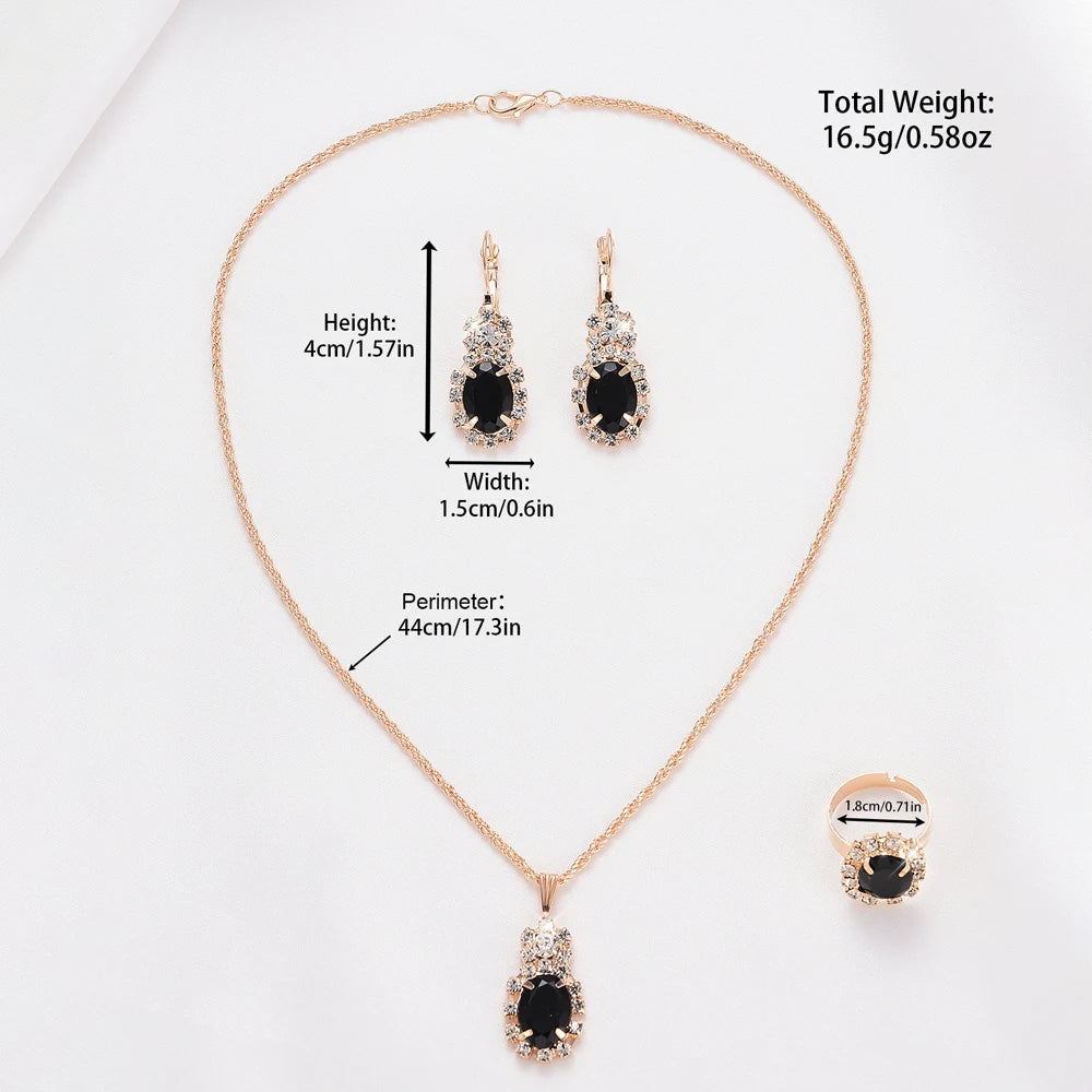 Womens 5Pcs Set Luxury Rhinestone