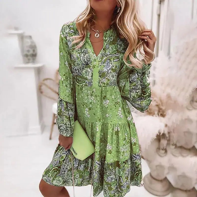 Casual Floral Print Dresses For Women 2025