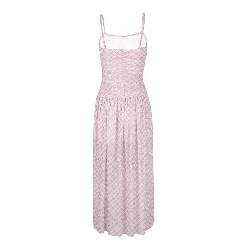 Streetwear Maxi – Slim Fit Geometric Lace-Up Dress