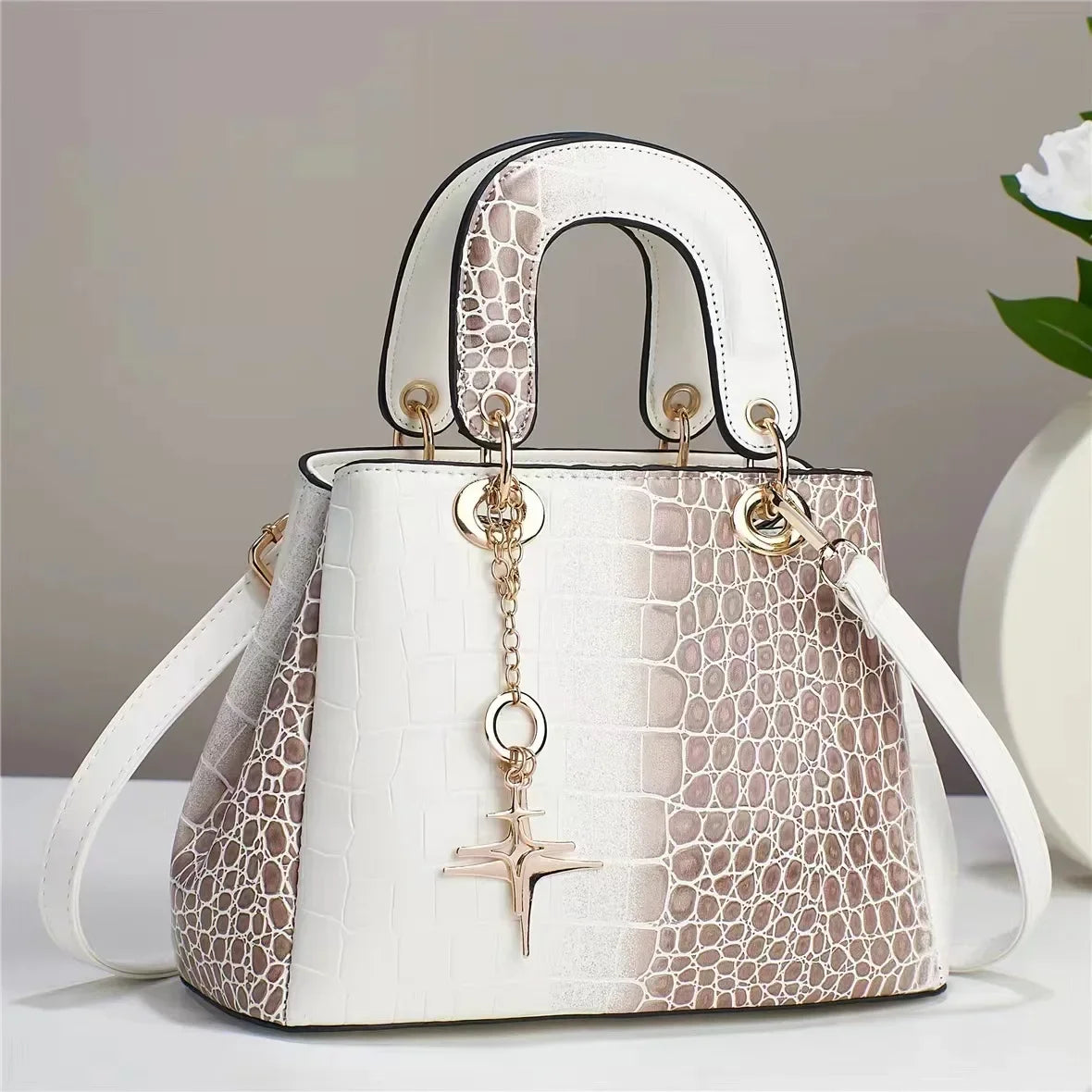 Casual Crossbody Bag High-Quality Crocodile Pattern