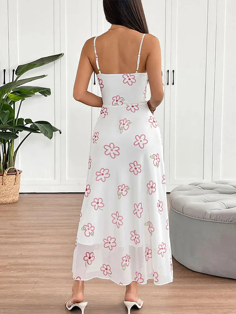 Sexy Pink Sling Dress – Backless, Split, and Street-Ready