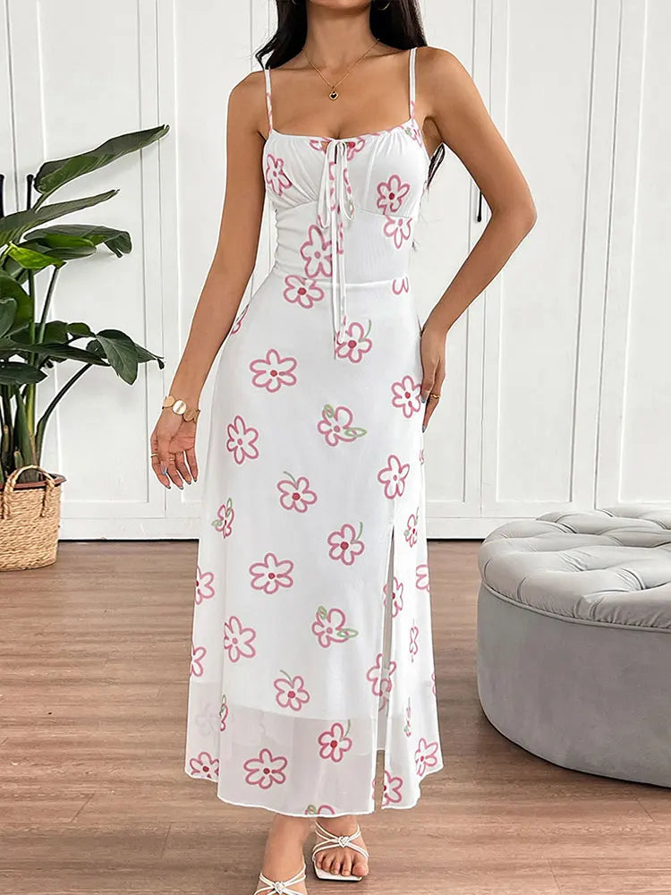 Sexy Pink Sling Dress – Backless, Split, and Street-Ready
